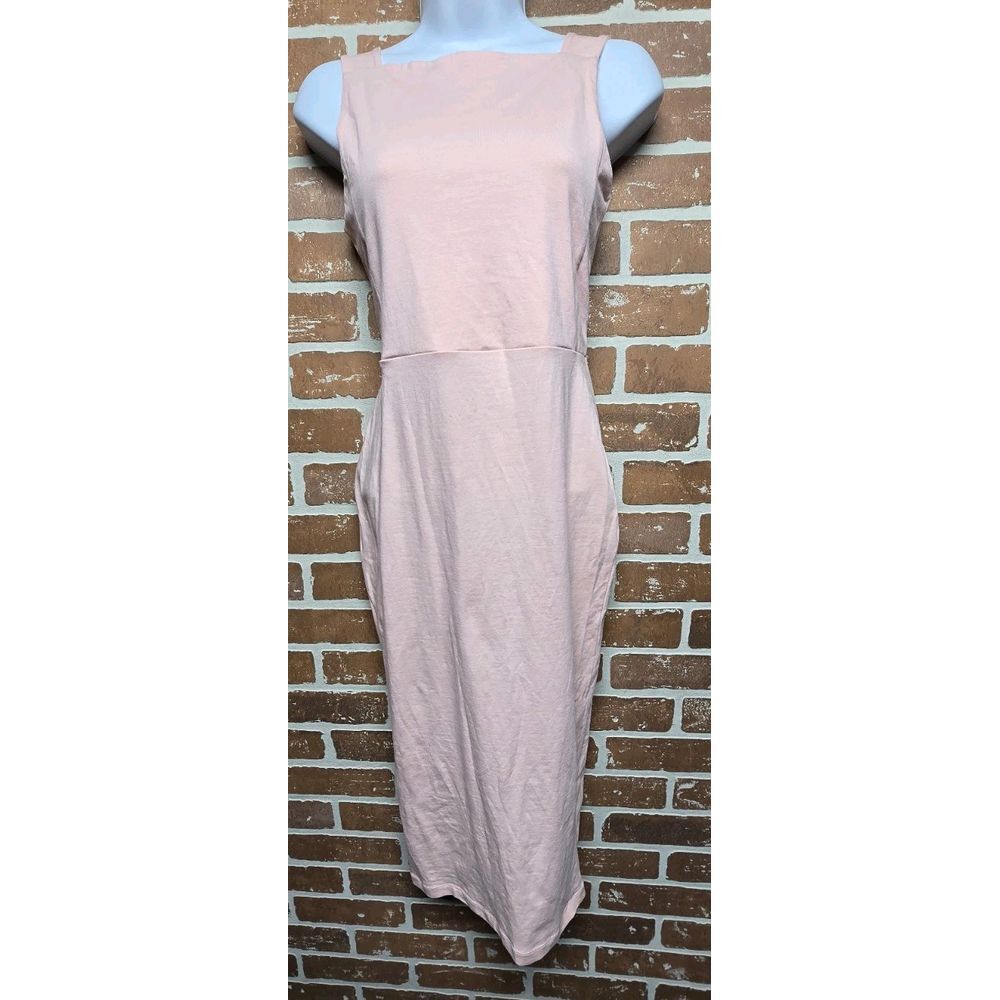 Asos Dress Womens Sz 4 Open Back Summer Square Top Sleeveless Midi Body con - Picture 3 of 14